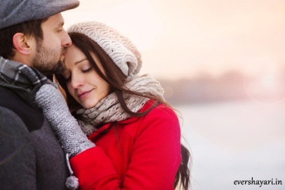 Most romantic couple hugging