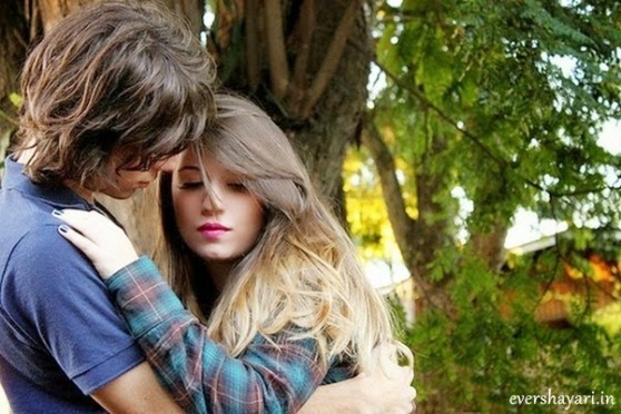 Romantic couple with each other