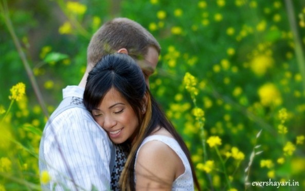 Love Couple Hug In Garden