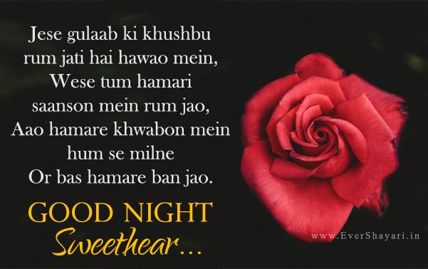 Good Night Romantic Love Shayari